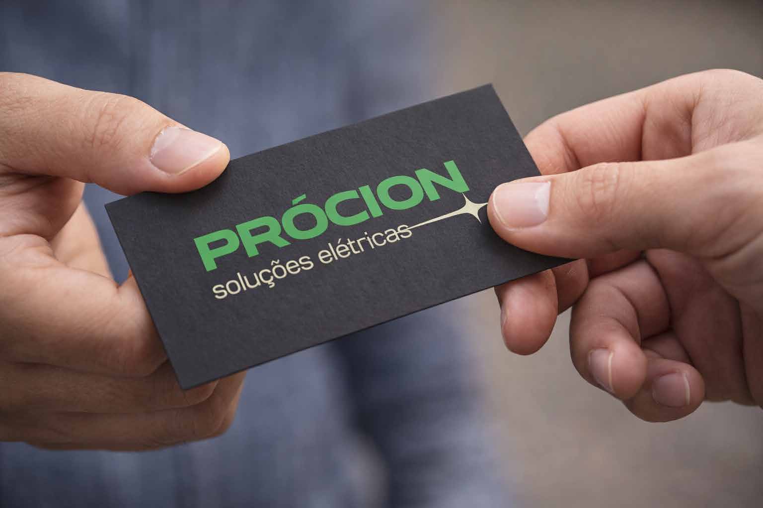 Cartão institucional da PRÓCION Soluções Elétricas