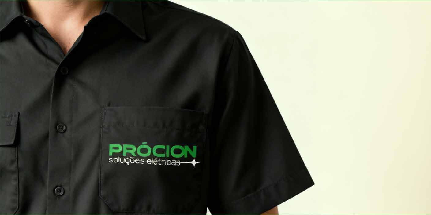 Uniforme institucional da PRÓCION Soluções Elétricas
